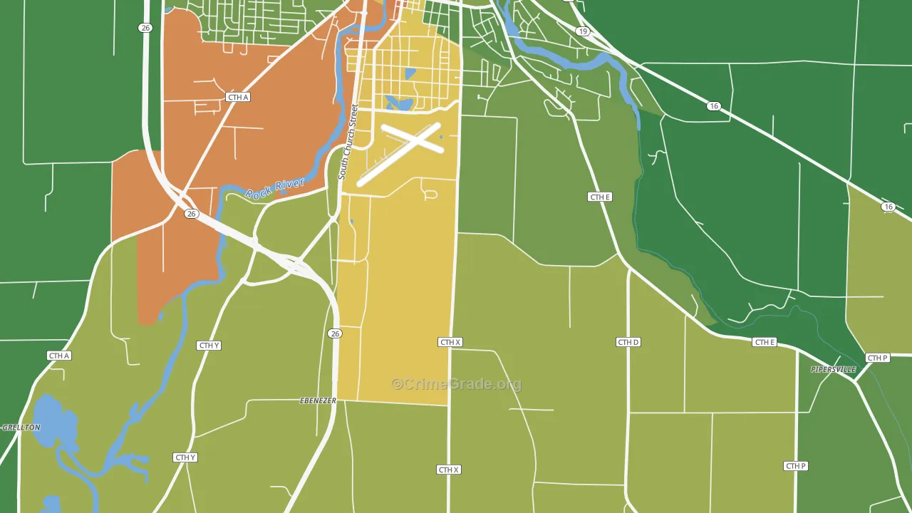Old Lebanon, WI Map of Drug-Related Crime Rates