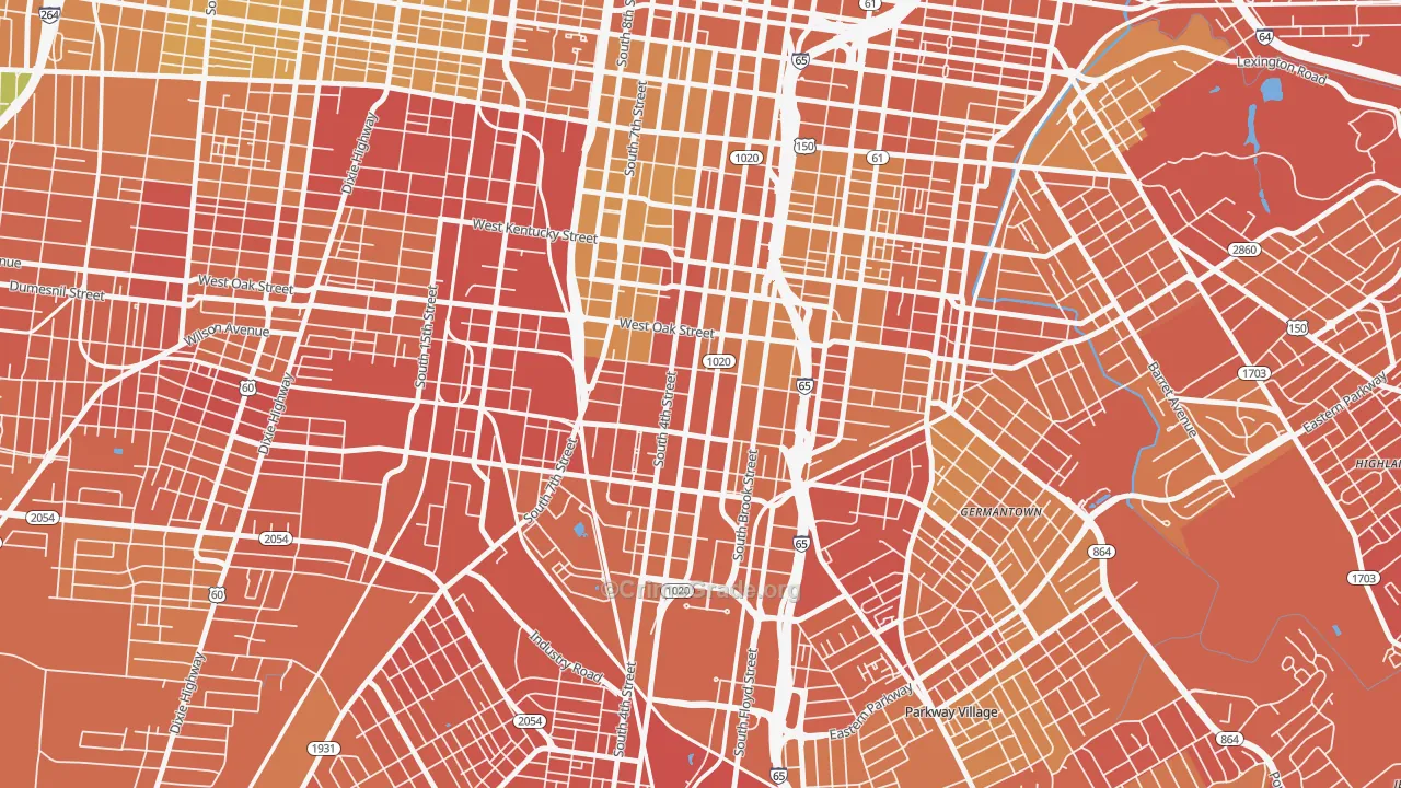 Old Louisville, Louisville, KY Map of Drug-Related Crime Rates