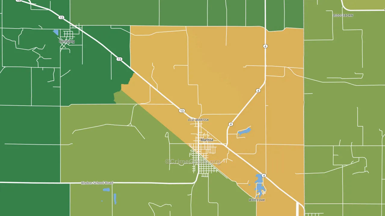 Old Marissa, IL Map of Drug-Related Crime Rates