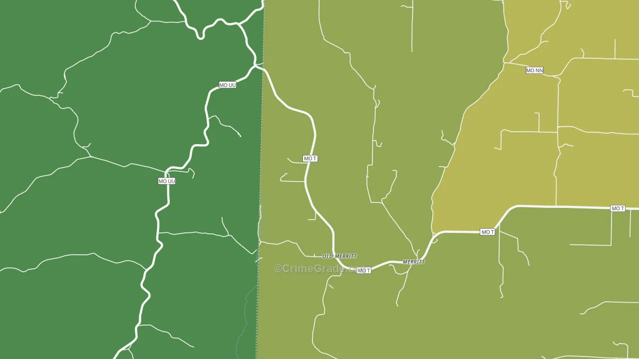 Old Merritt, MO Map of Drug-Related Crime Rates