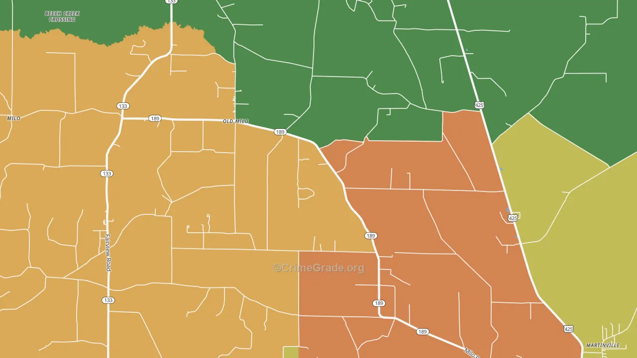 Old Milo, AR Map of Drug-Related Crime Rates