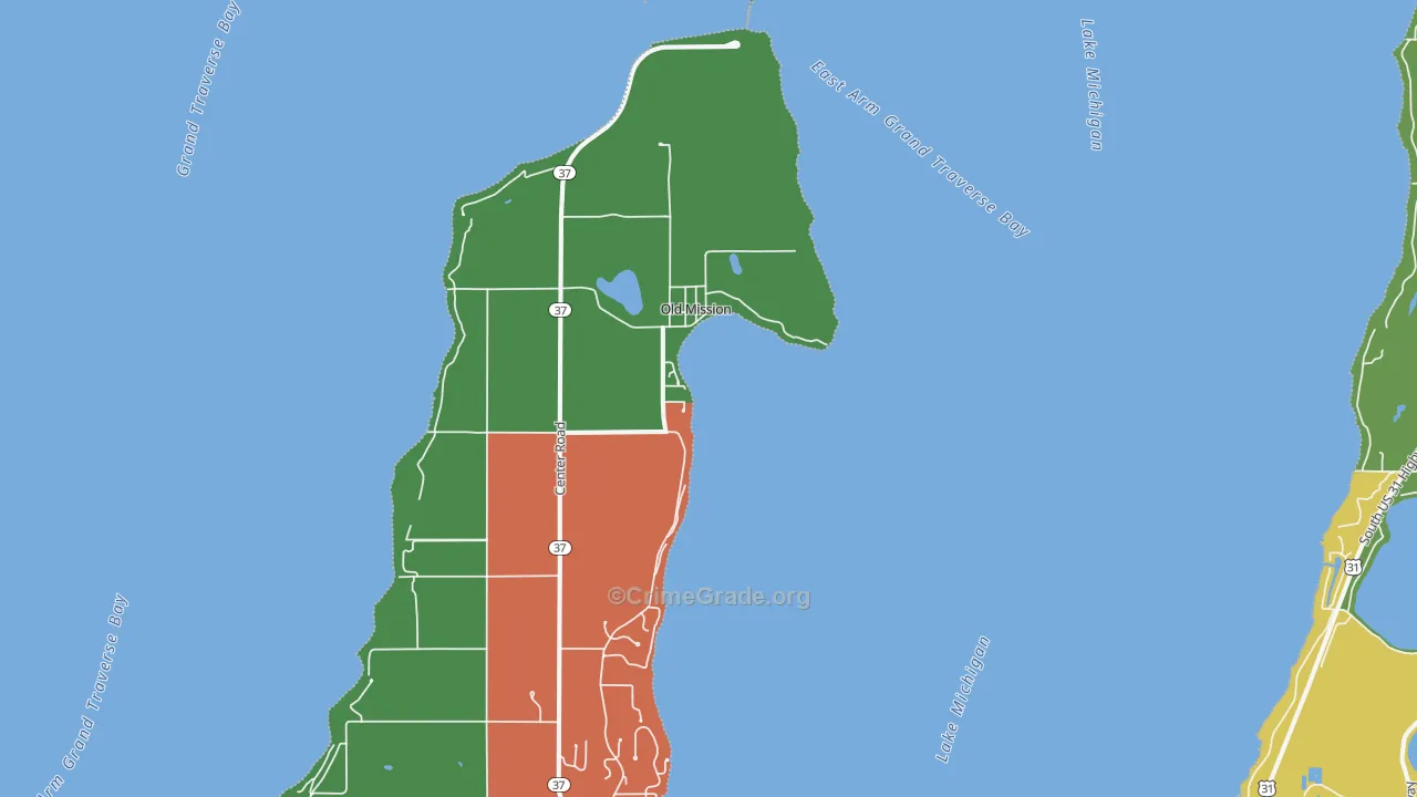 Old Mission, MI Map of Drug-Related Crime Rates