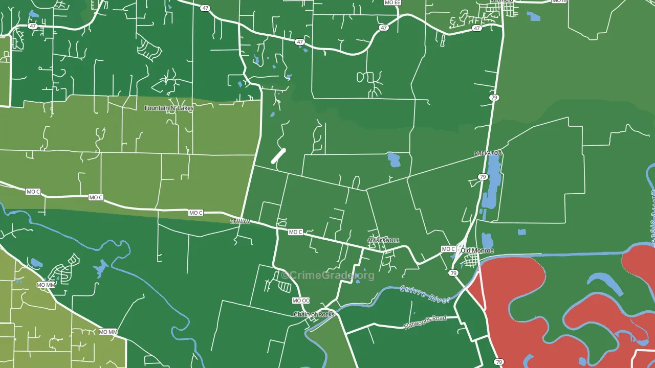 Old Monroe, MO Map of Drug-Related Crime Rates