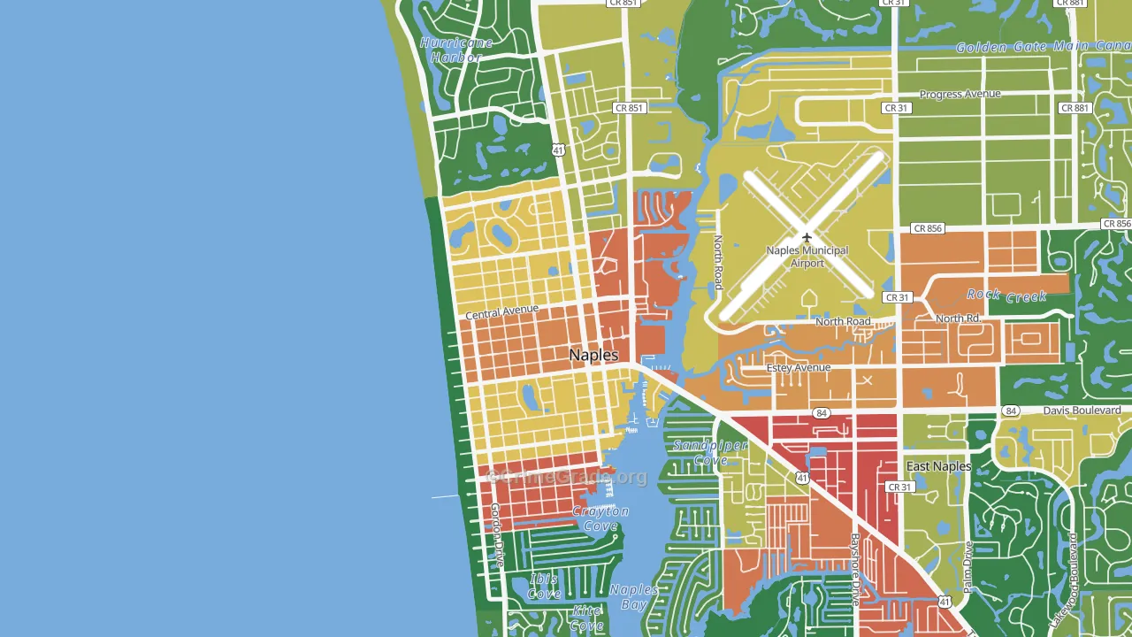 Old Naples, Naples, FL Map of Drug-Related Crime Rates