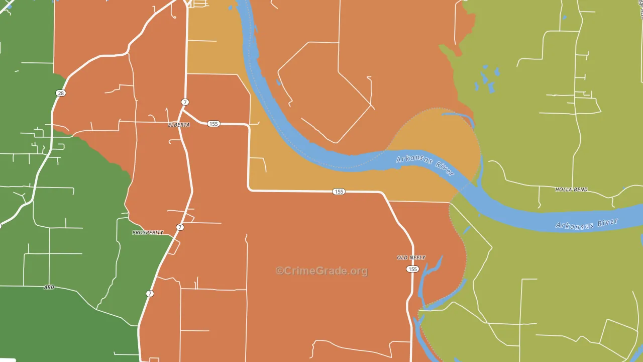 Old Neely, AR Map of Drug-Related Crime Rates