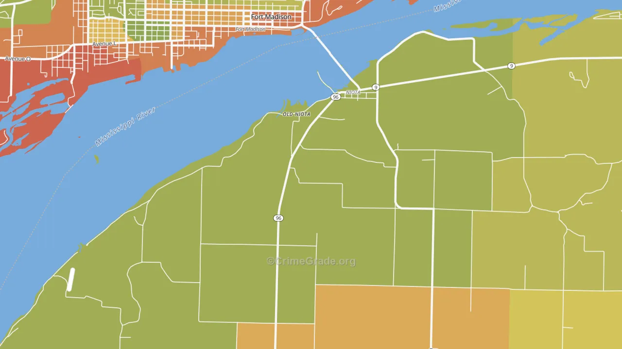 Old Niota, IL Map of Drug-Related Crime Rates