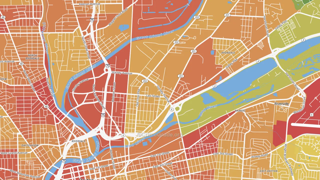 Old North Dayton, Dayton, OH Map of Drug-Related Crime Rates