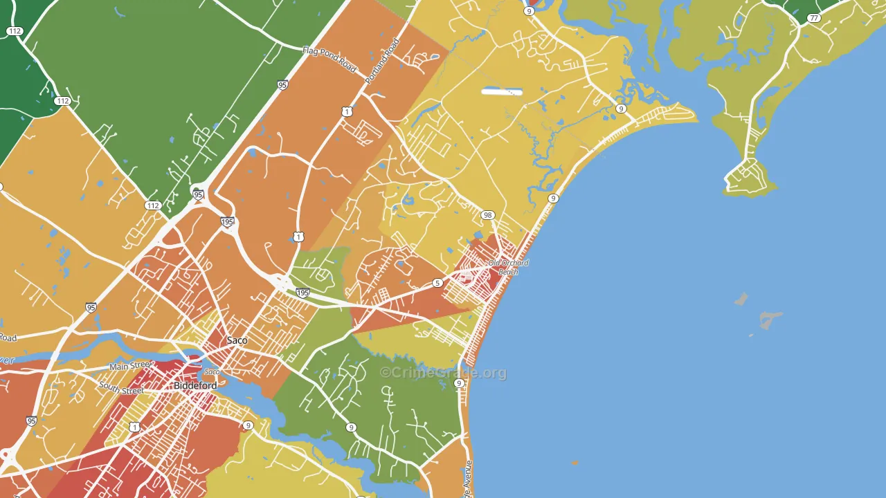 Old Orchard Beach, ME Map of Drug-Related Crime Rates