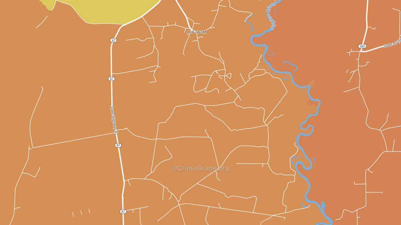 Old Salem, TX Map of Drug-Related Crime Rates