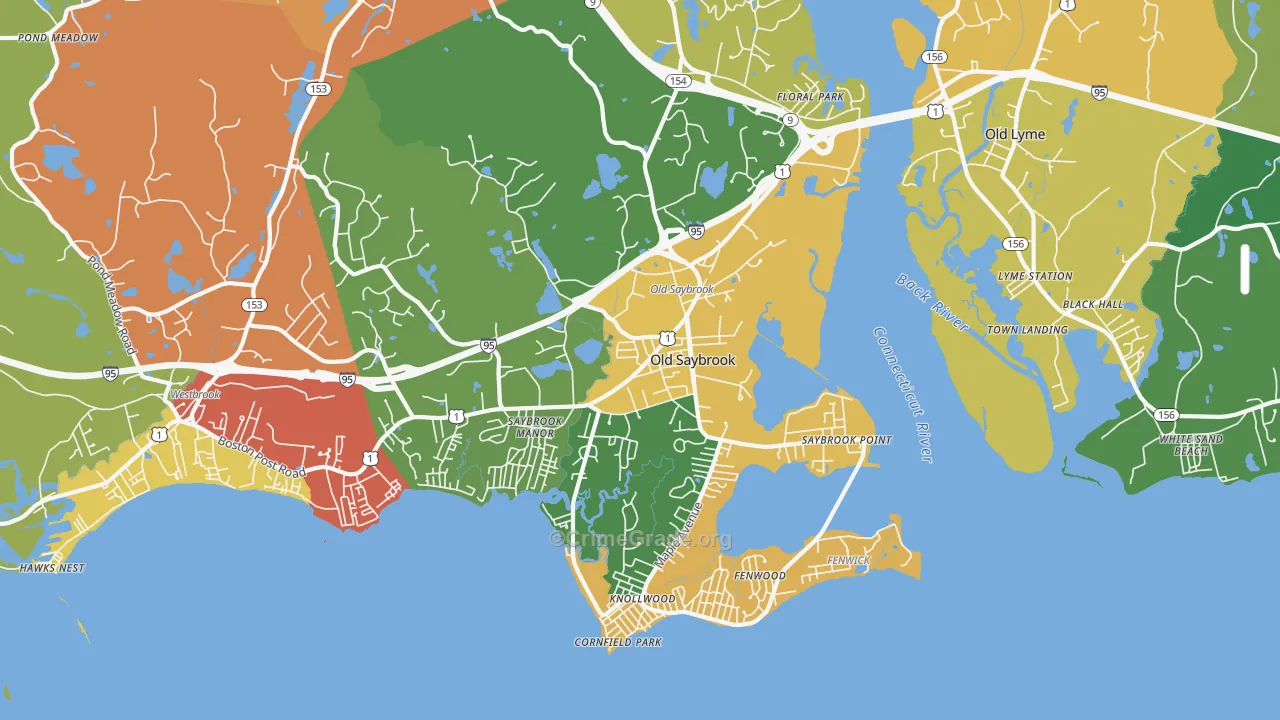 Old Saybrook, CT Map of Drug-Related Crime Rates