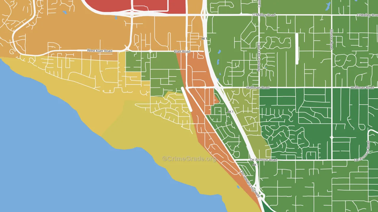Old Seward-Oceanview, Anchorage, AK Map of Drug-Related Crime Rates