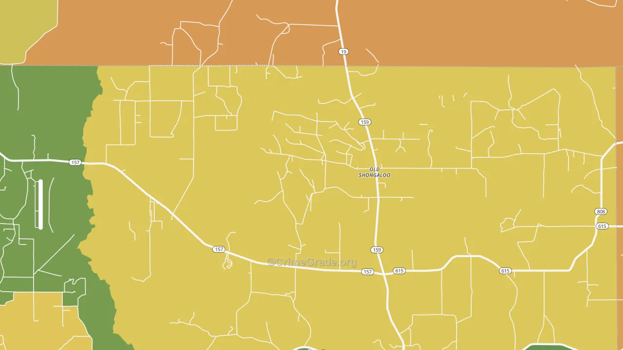 Old Shongaloo, LA Map of Drug-Related Crime Rates