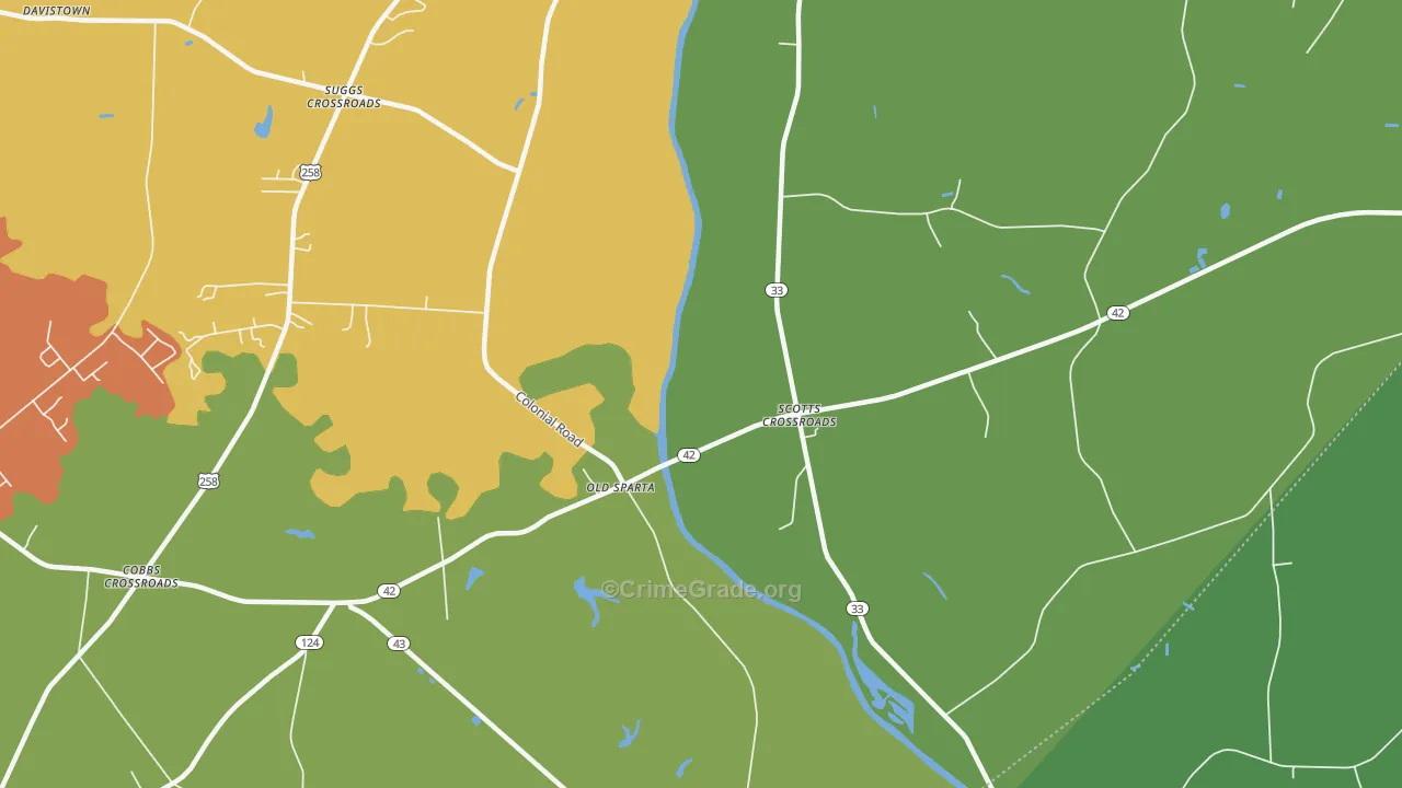 Old Sparta, NC Map of Drug-Related Crime Rates