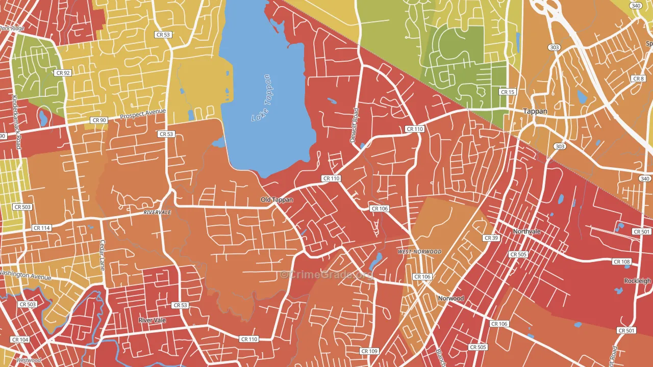 Old Tappan, NJ Map of Drug-Related Crime Rates