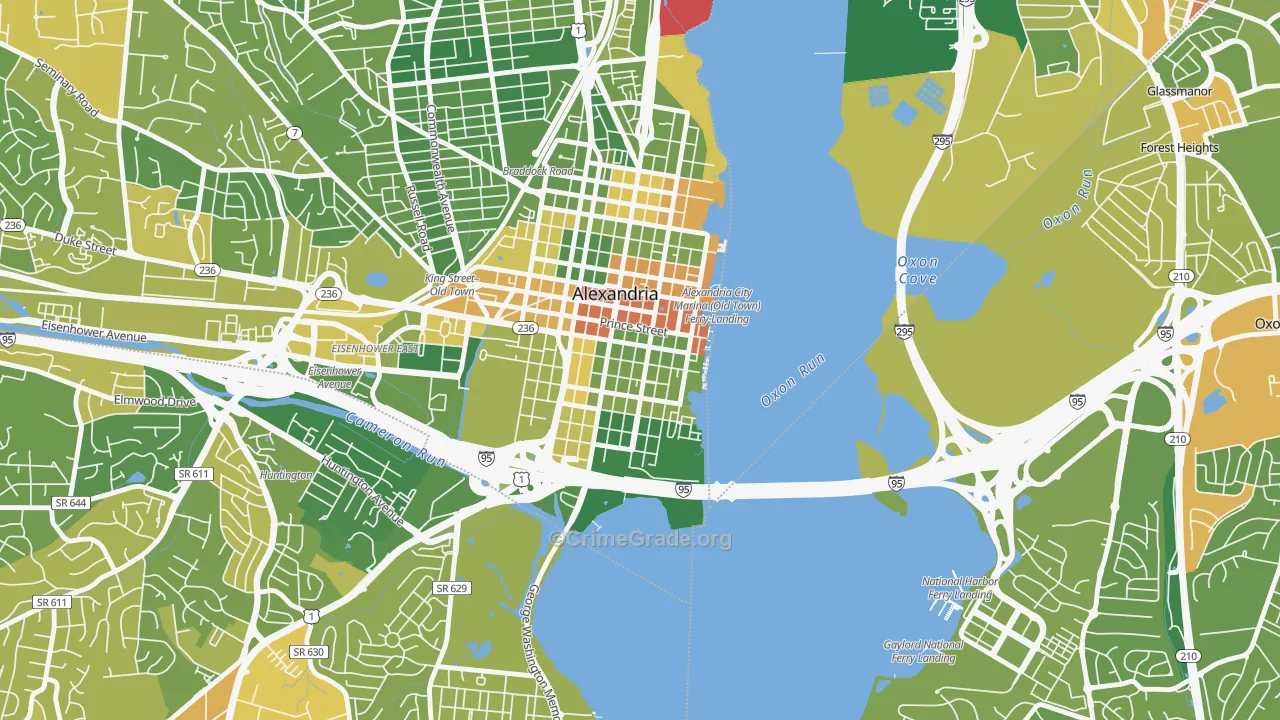 Old Town, Alexandria, VA Map of Drug-Related Crime Rates