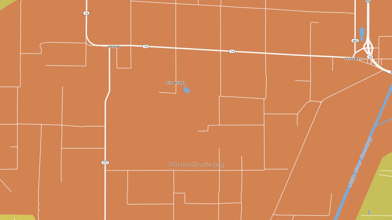 Old Weona, AR Map of Drug-Related Crime Rates