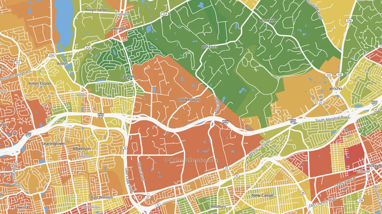Old Westbury, NY Map of Drug-Related Crime Rates