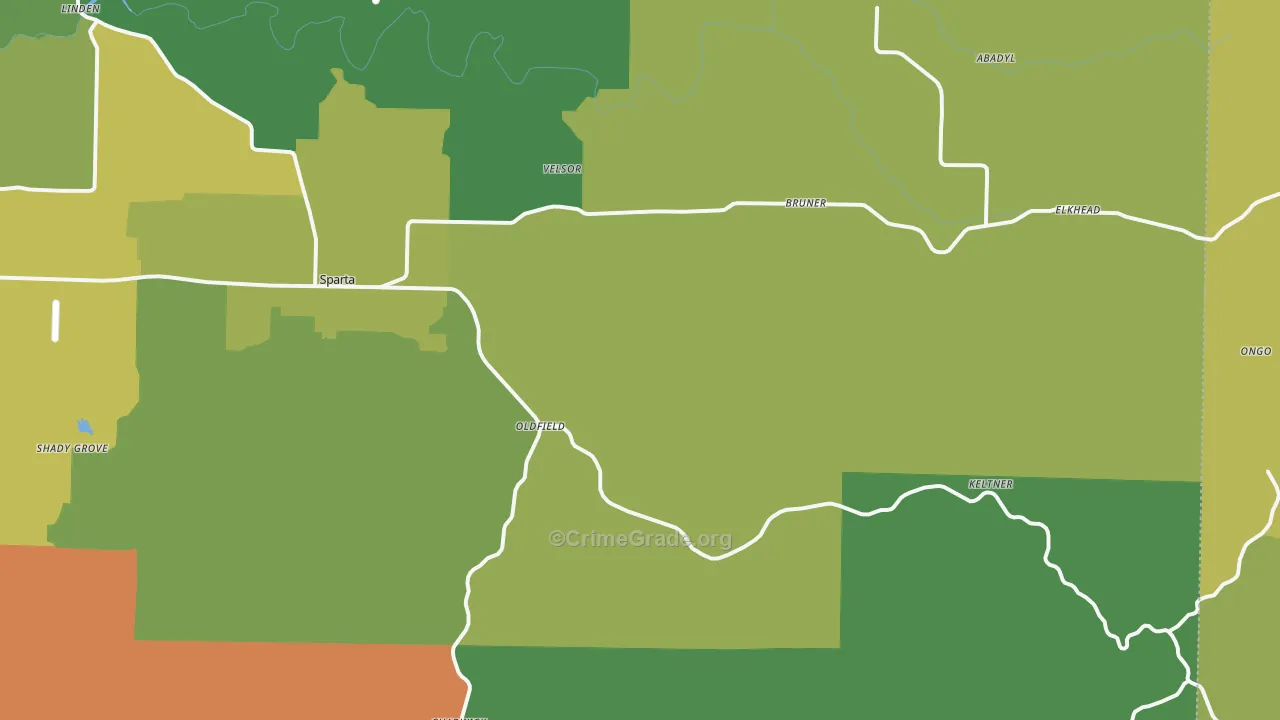 Oldfield, MO Map of Drug-Related Crime Rates