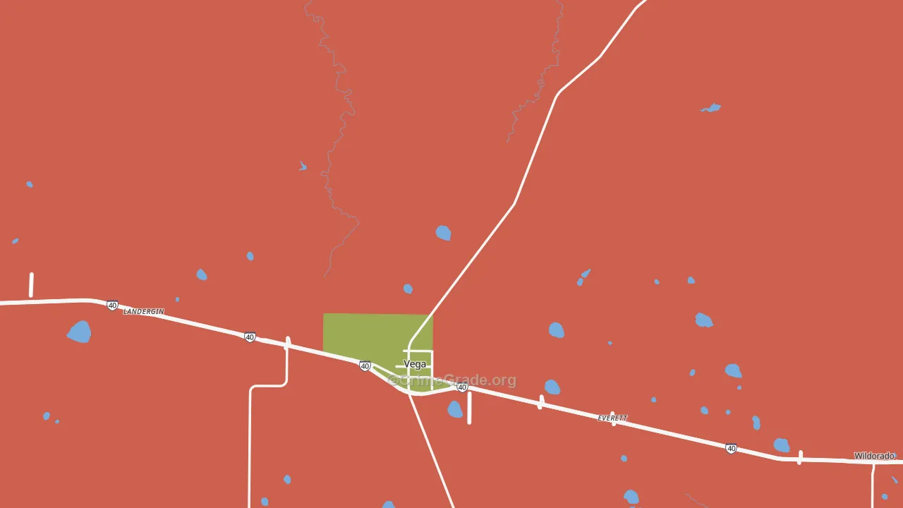 Oldham County, TX Map of Drug-Related Crime Rates
