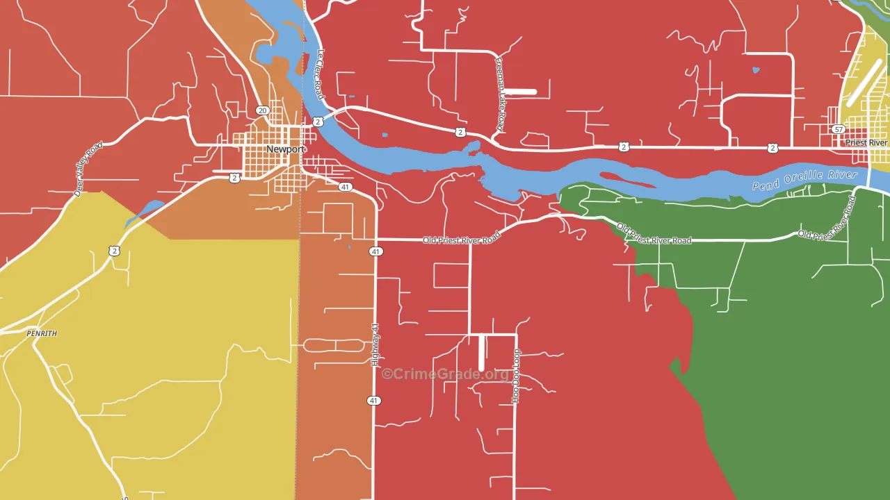 Oldtown, ID Map of Drug-Related Crime Rates