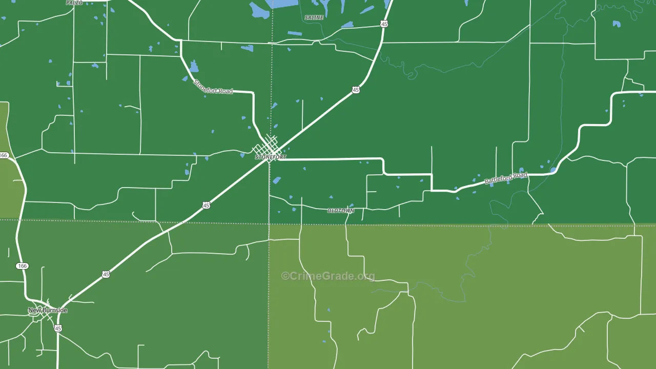 Oldtown, IL Map of Drug-Related Crime Rates