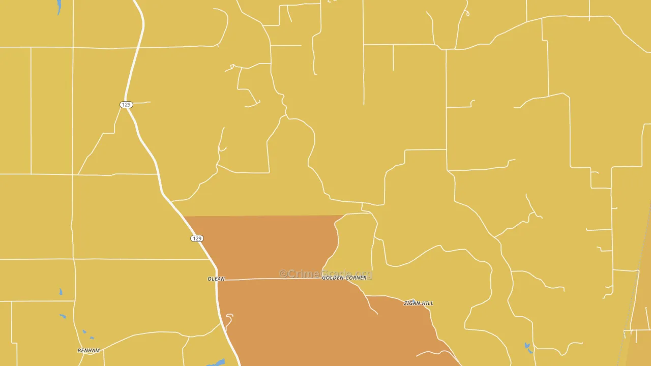Olean, IN Map of Drug-Related Crime Rates