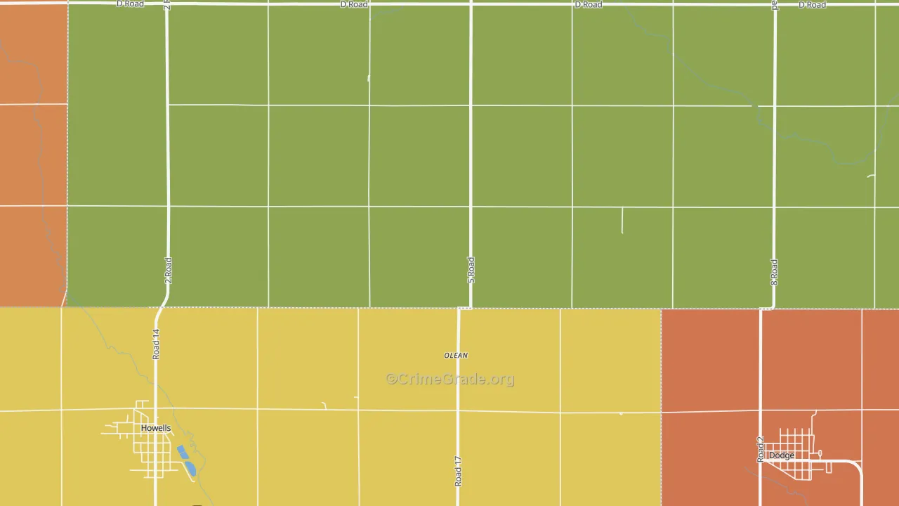 Olean, NE Map of Drug-Related Crime Rates