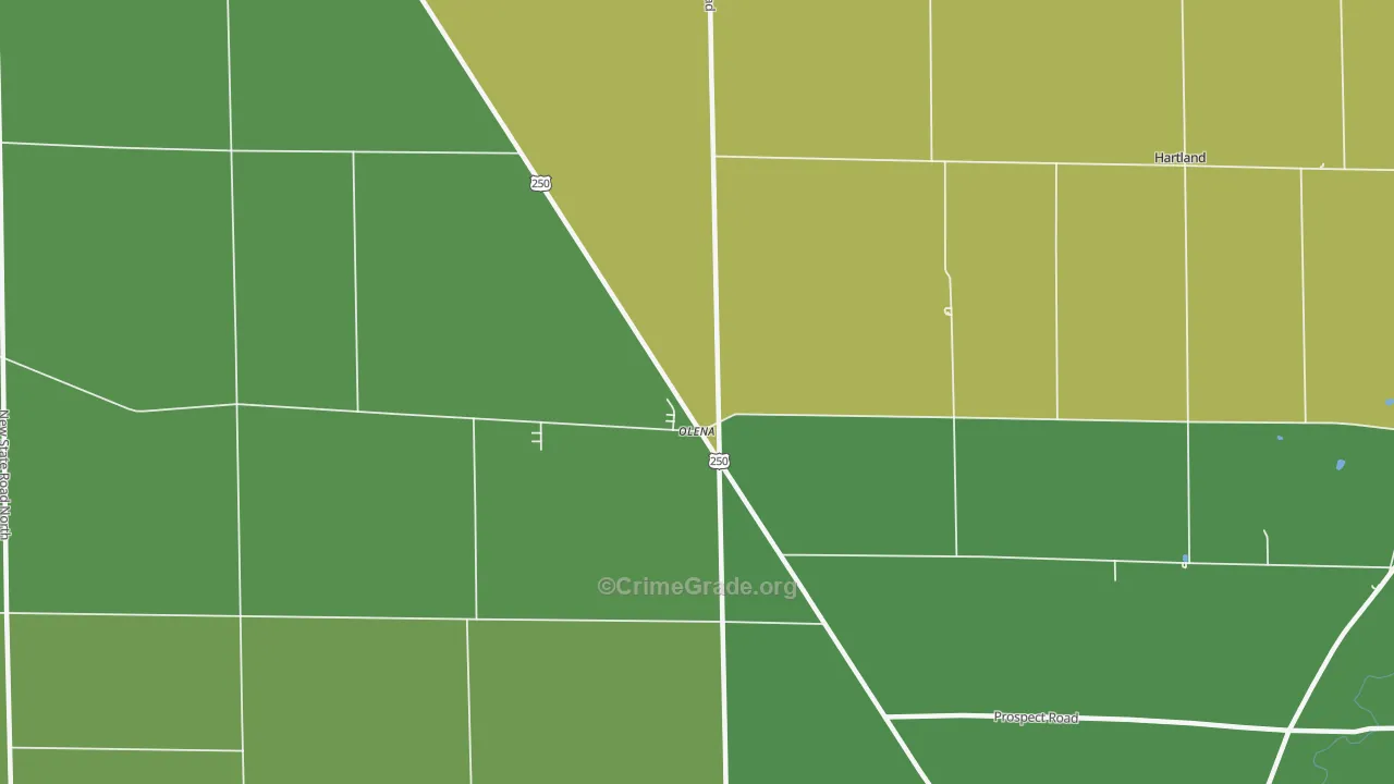 Olena, OH Map of Drug-Related Crime Rates