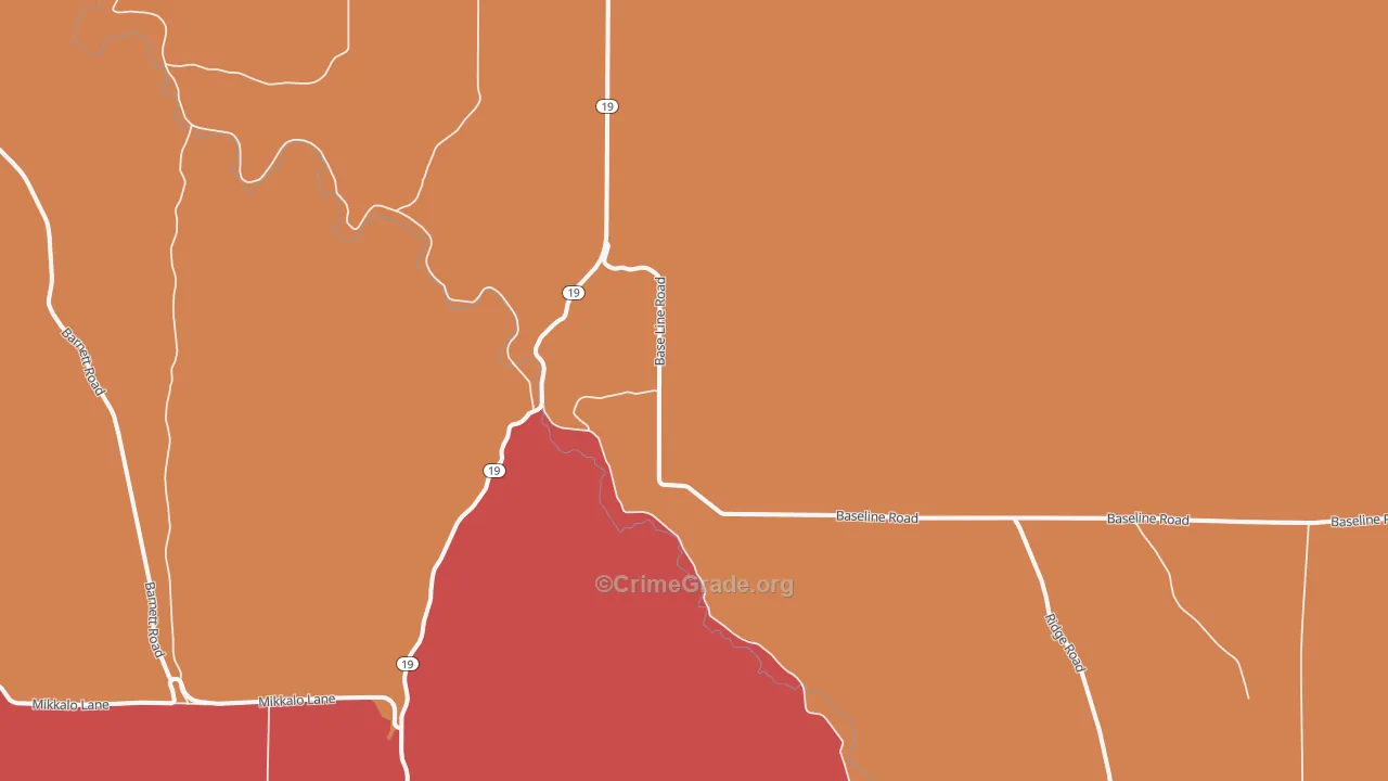 Olex, OR Map of Drug-Related Crime Rates
