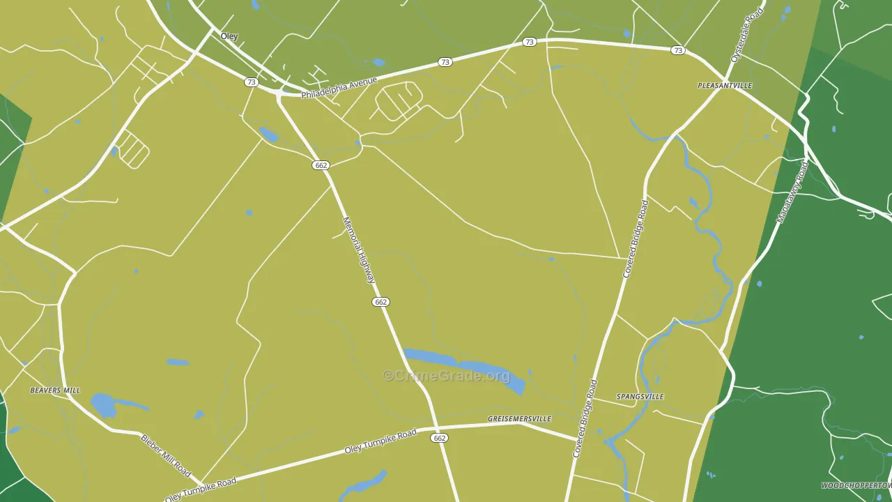 Oley Furnace, PA Map of Drug-Related Crime Rates