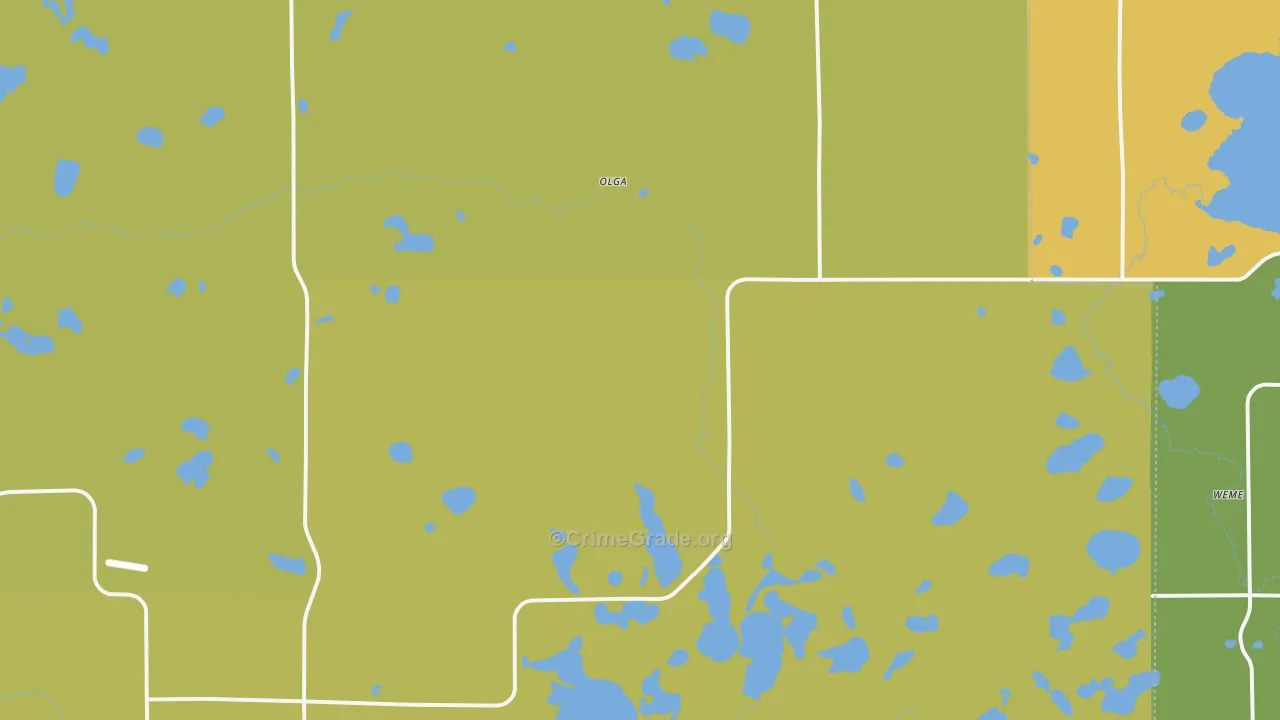 Olga, MN Map of Drug-Related Crime Rates