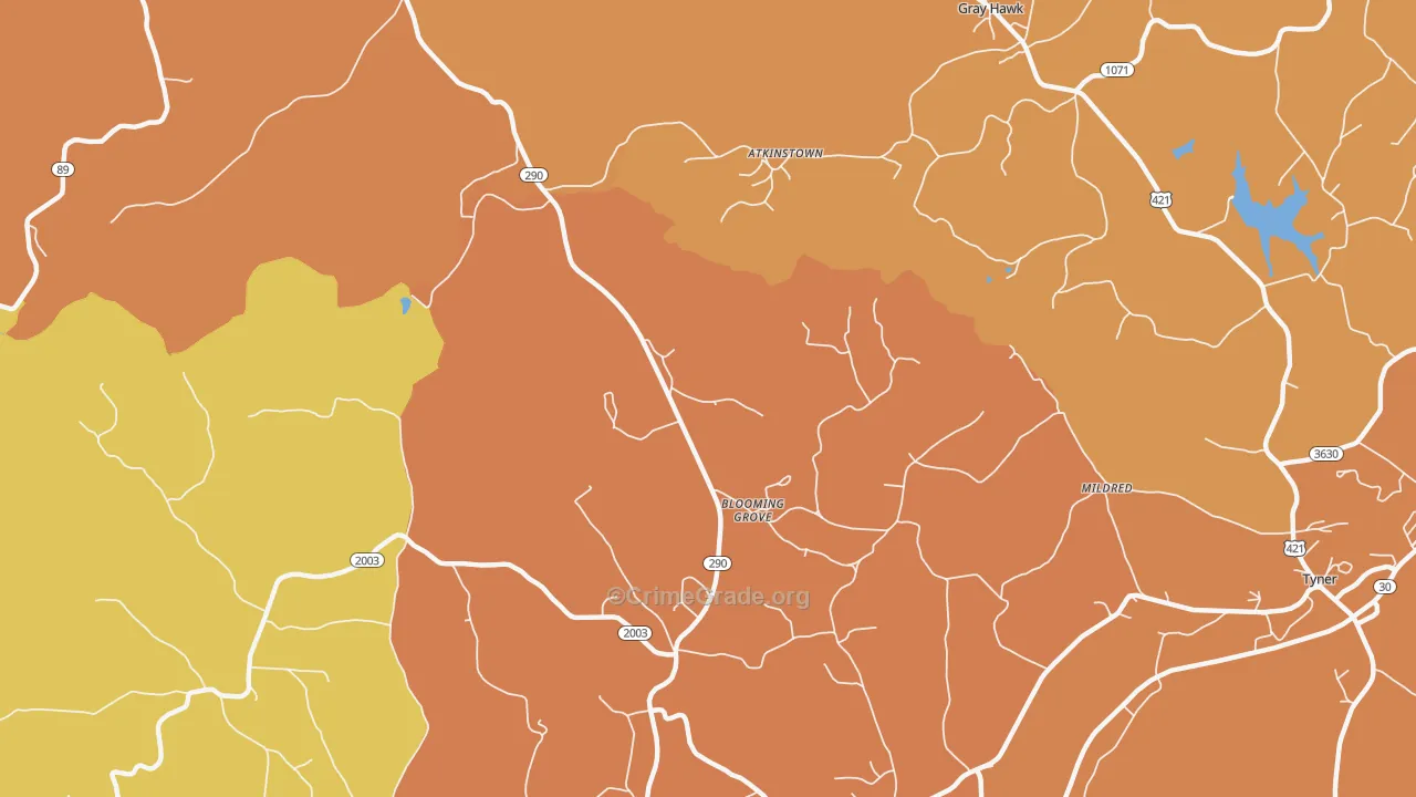 Olin, KY Map of Drug-Related Crime Rates