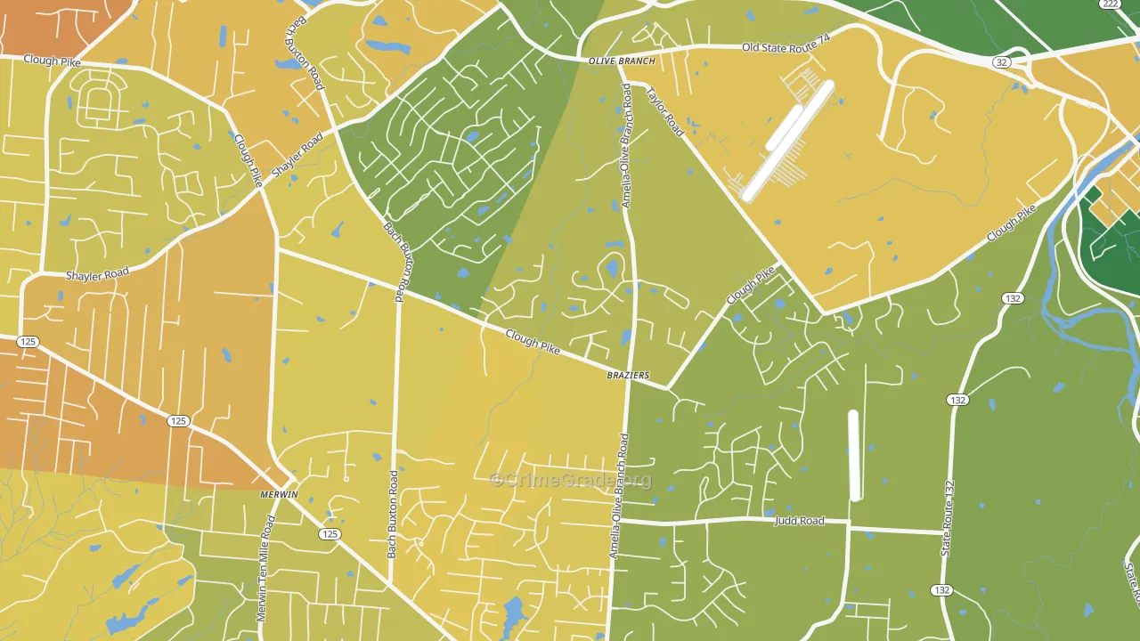 Olive Branch, OH Map of Drug-Related Crime Rates