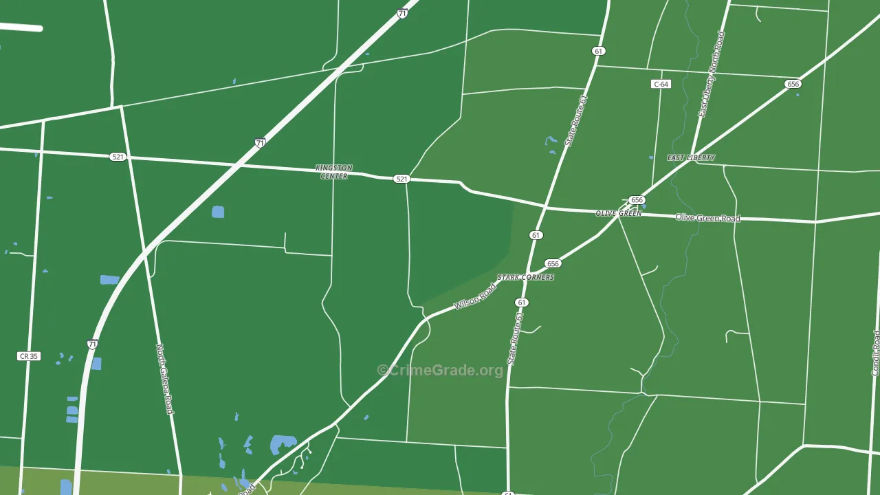 Olive Green, OH Map of Drug-Related Crime Rates
