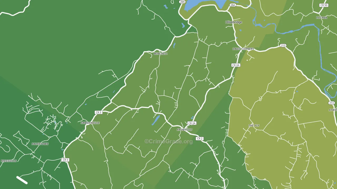 Olivebridge, NY Map of Drug-Related Crime Rates