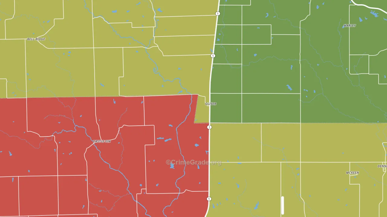Oliver, IL Map of Drug-Related Crime Rates