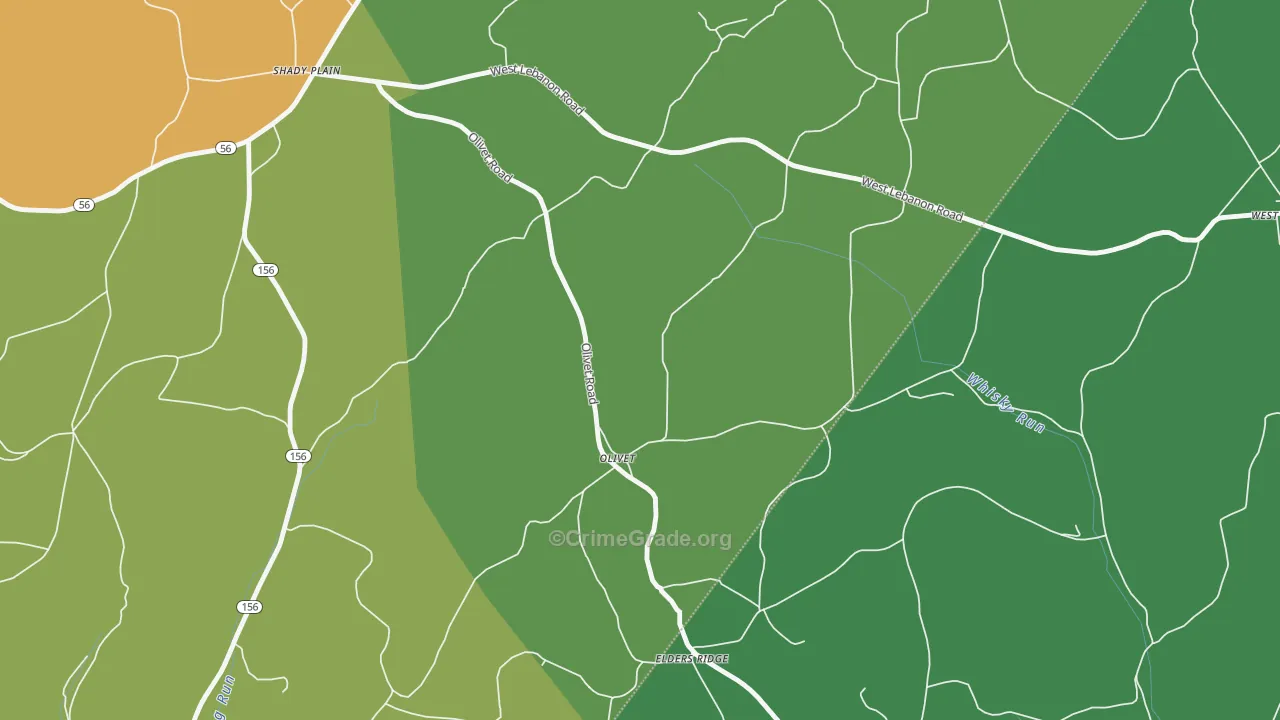 Olivet, PA Map of Drug-Related Crime Rates
