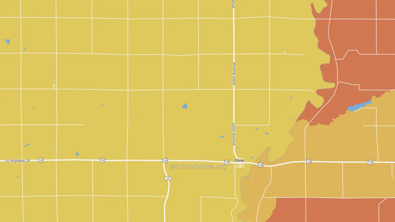 Olivet, SD Map of Drug-Related Crime Rates