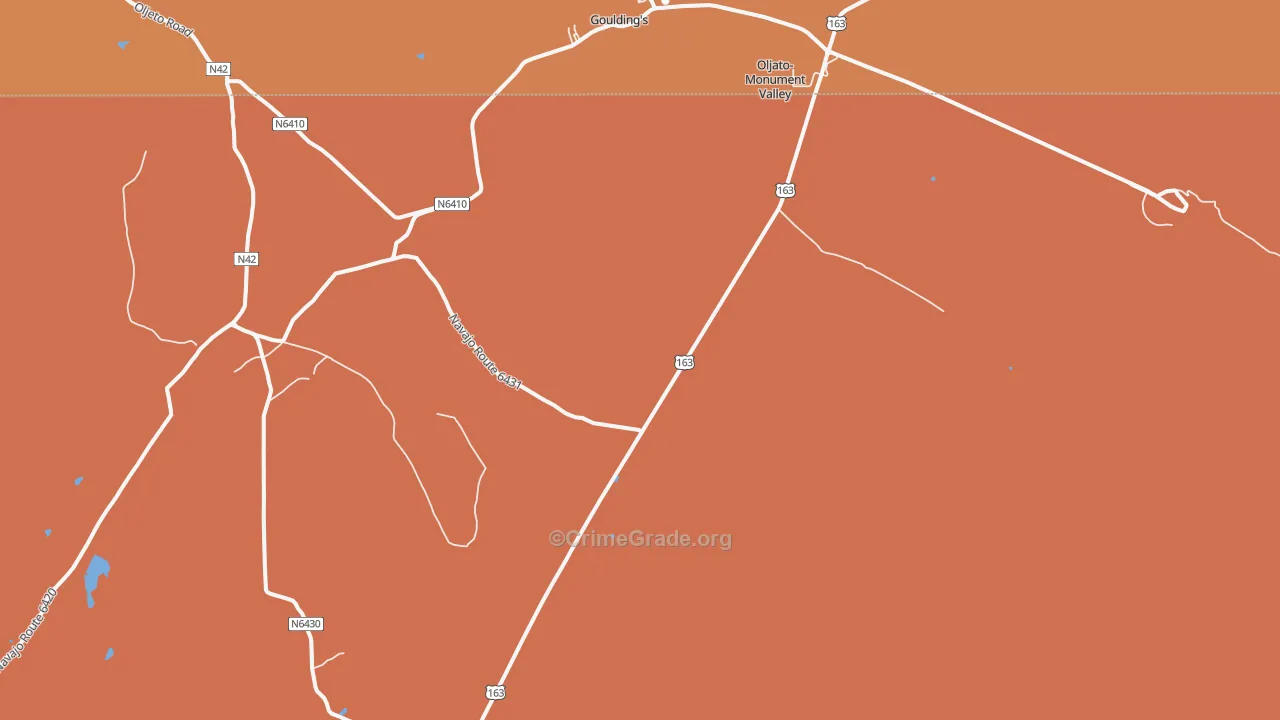 Oljato-Monument Valley, AZ Map of Drug-Related Crime Rates