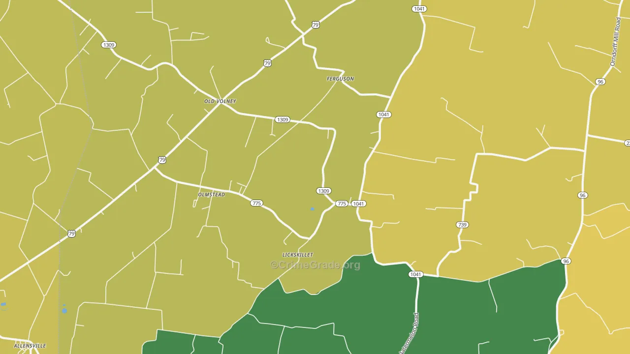 Olmstead, KY Map of Drug-Related Crime Rates