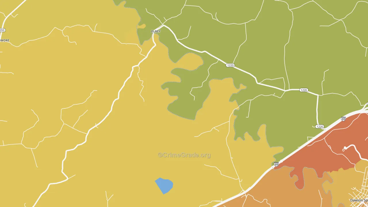 Olney, KY Map of Drug-Related Crime Rates