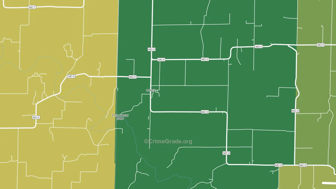 Olney, MO Map of Drug-Related Crime Rates