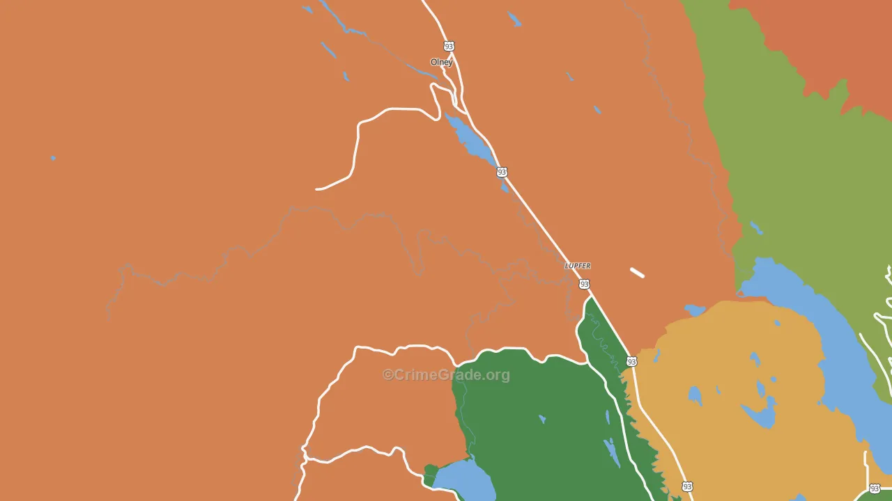 Olney, MT Map of Drug-Related Crime Rates