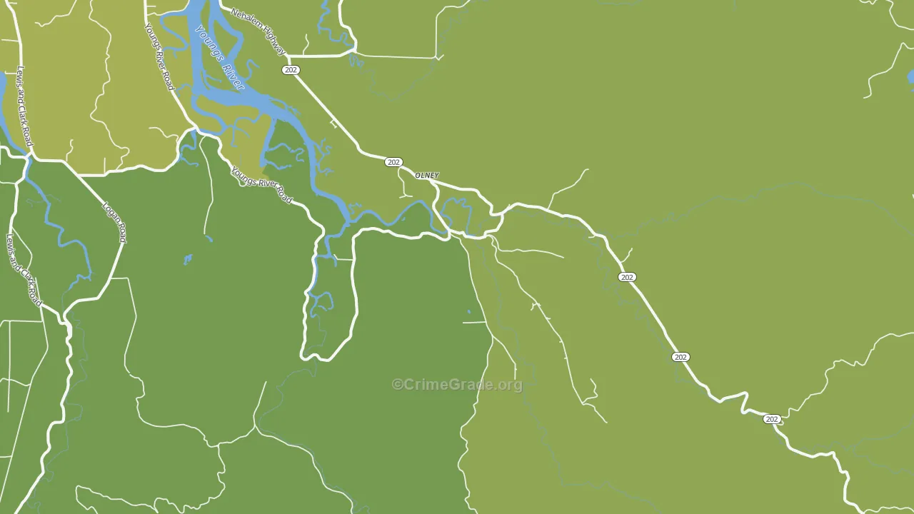 Olney, OR Map of Drug-Related Crime Rates