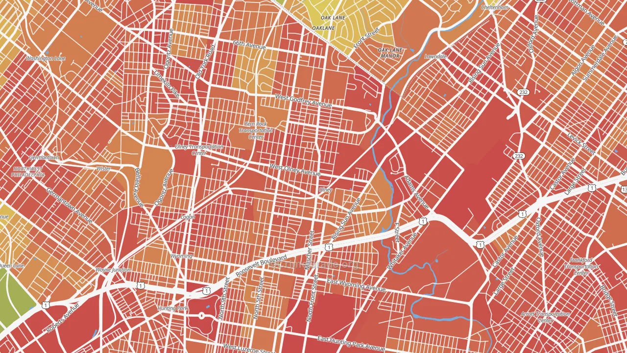 Olney, Philadelphia, PA Map of Drug-Related Crime Rates