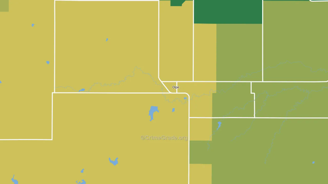 Olpe, KS Map of Drug-Related Crime Rates
