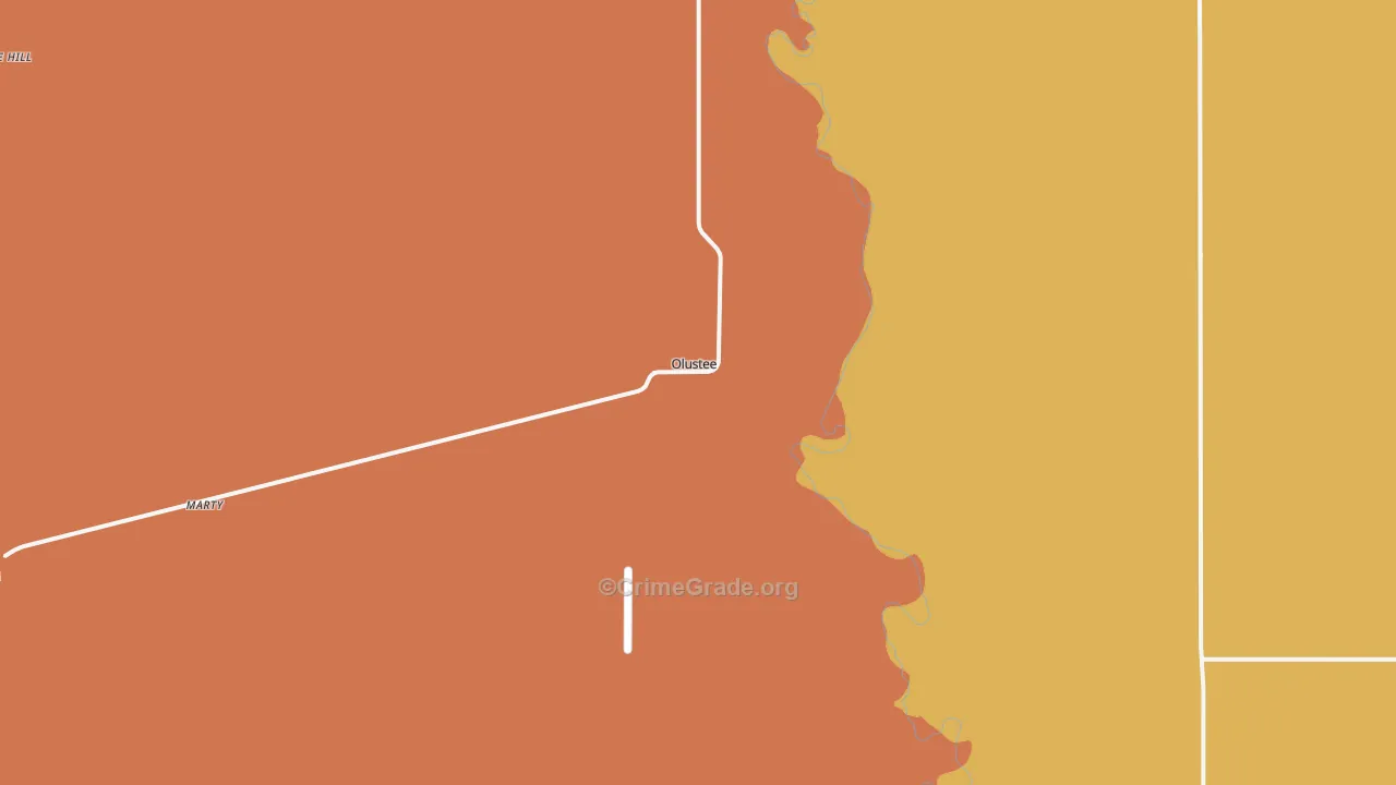 Olustee, OK Map of Drug-Related Crime Rates