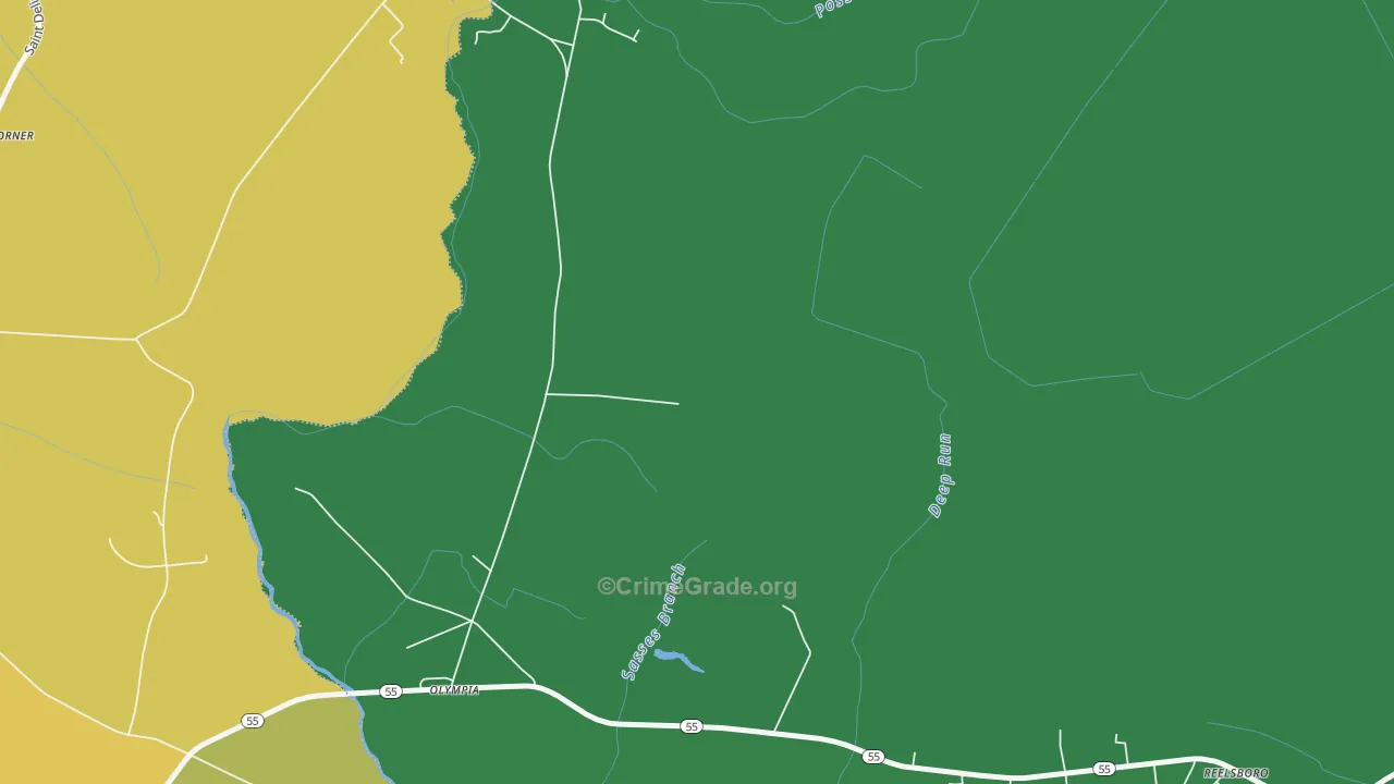 Olympia, NC Map of Drug-Related Crime Rates
