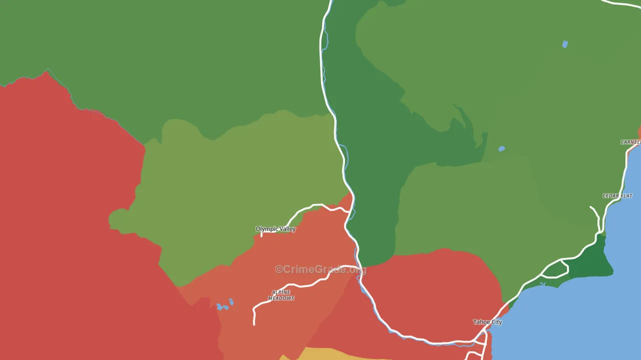 Olympic Valley, CA Map of Drug-Related Crime Rates