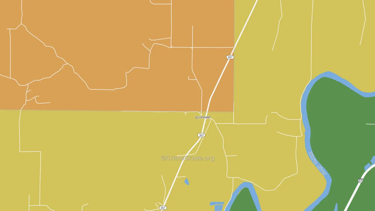 Olyphant, AR Map of Drug-Related Crime Rates